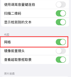 苍梧苹果手机维修网点分享iPhone如何开启九宫格构图功能 